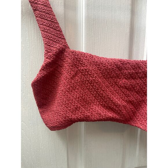 NWOT Andie Swim Barbados Top In‎ Sedona Pink Twist Back Detail Square Neck XS/S - Picture 2 of 7